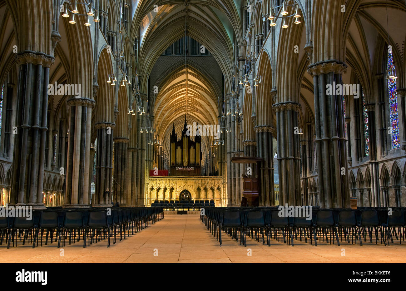 Lincoln Cathedral Interior. Stock Photo