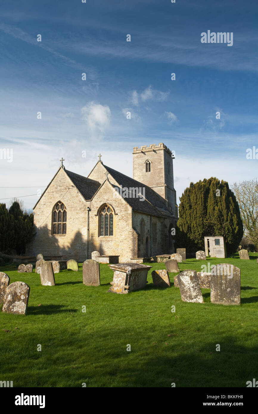 Holy Cross Church in the Cotswold village of Ashton Keynes, Wiltshire, Uk Stock Photo