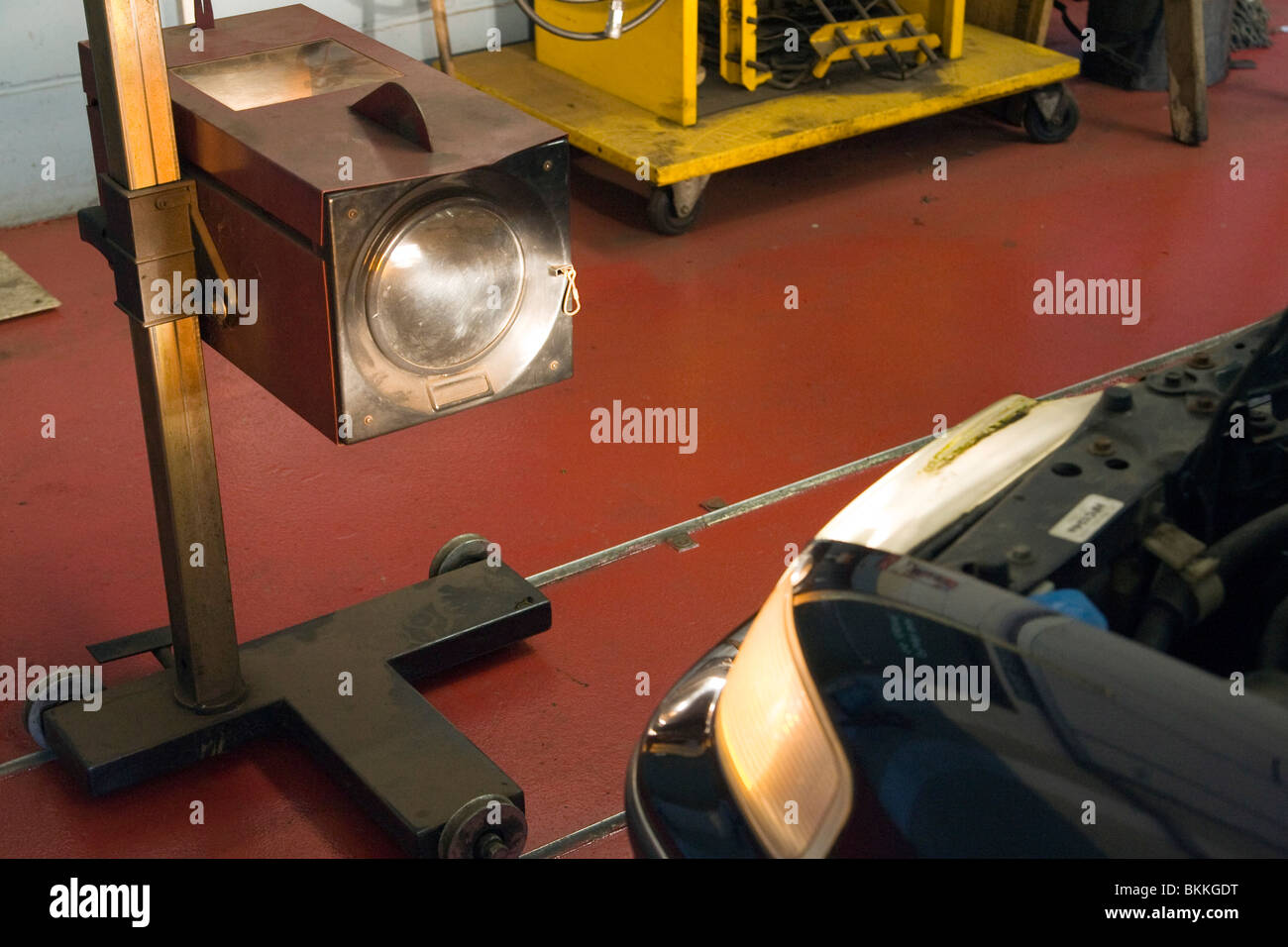 headlight alignment test during MOT in UK Stock Photo Alamy