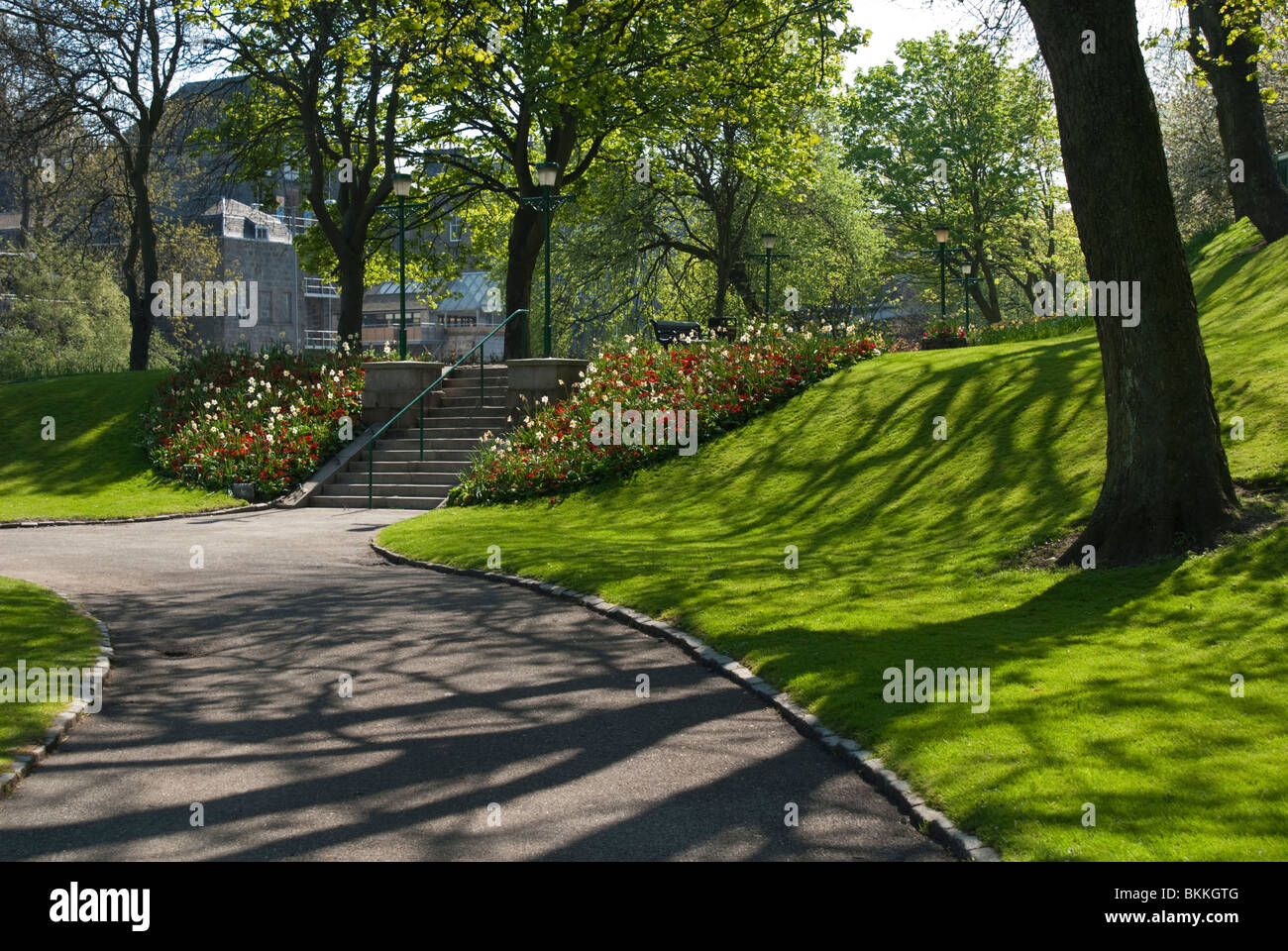 Union Terrace Gardens in Springtime, Aberdeen, Scotland Stock Photo