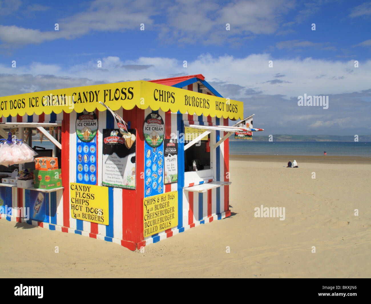 Beach Ice cream parlor cafe weymouth bay Stock Photo