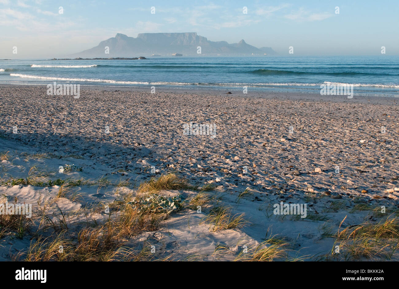 Spectacular View of Table Mountain from Blouberg Beach at Sunrise. Cape Town, South Africa Stock Photo
