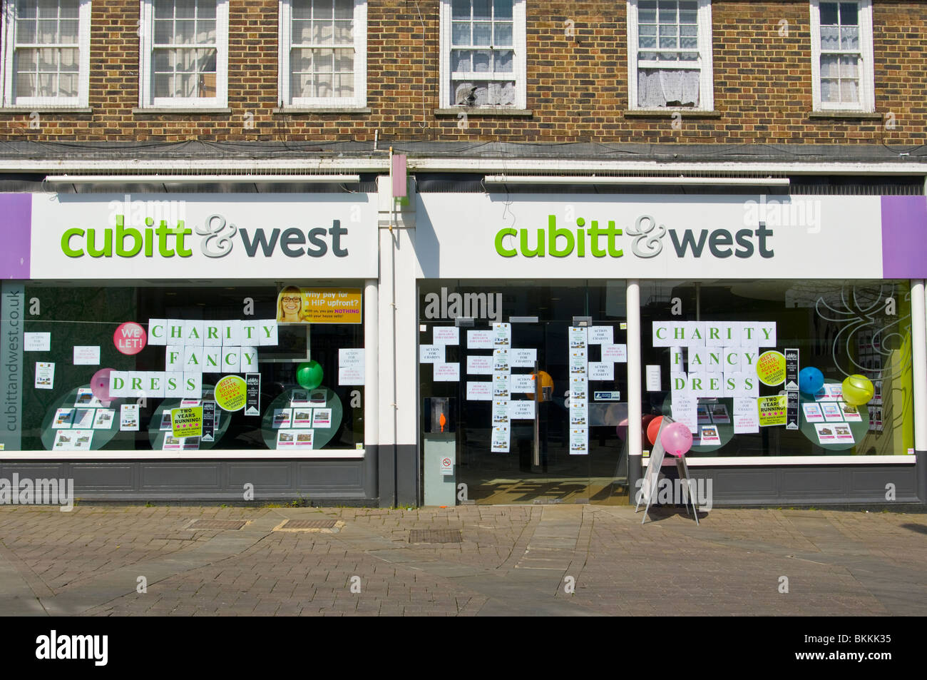 Front Of A Branch Of Cubitt And West Estate Agents Stock Photo Alamy