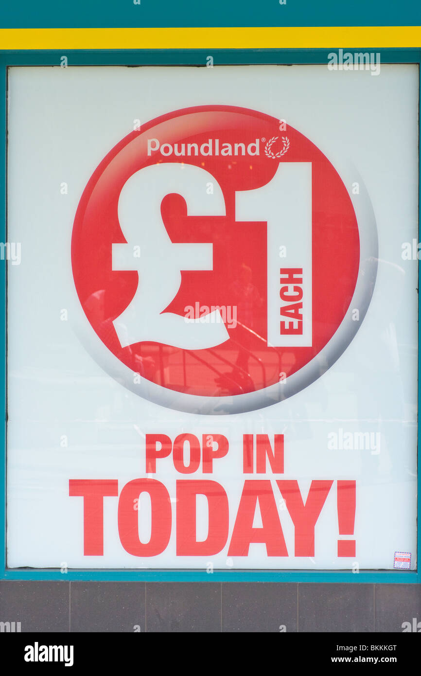 Poundland Shop Sign Stock Photo