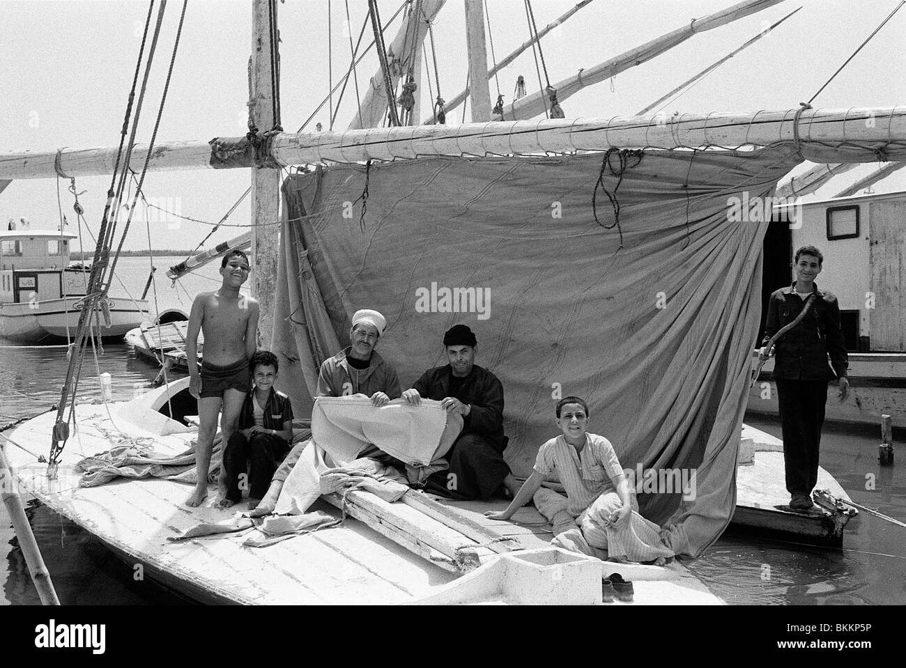 Egyptian boy boat Black and White Stock Photos & Images - Alamy