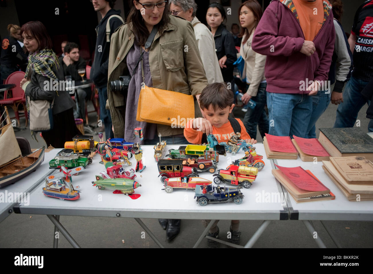 Large Crowd People, Outside, Streeet, Young Family Shopping, Used
