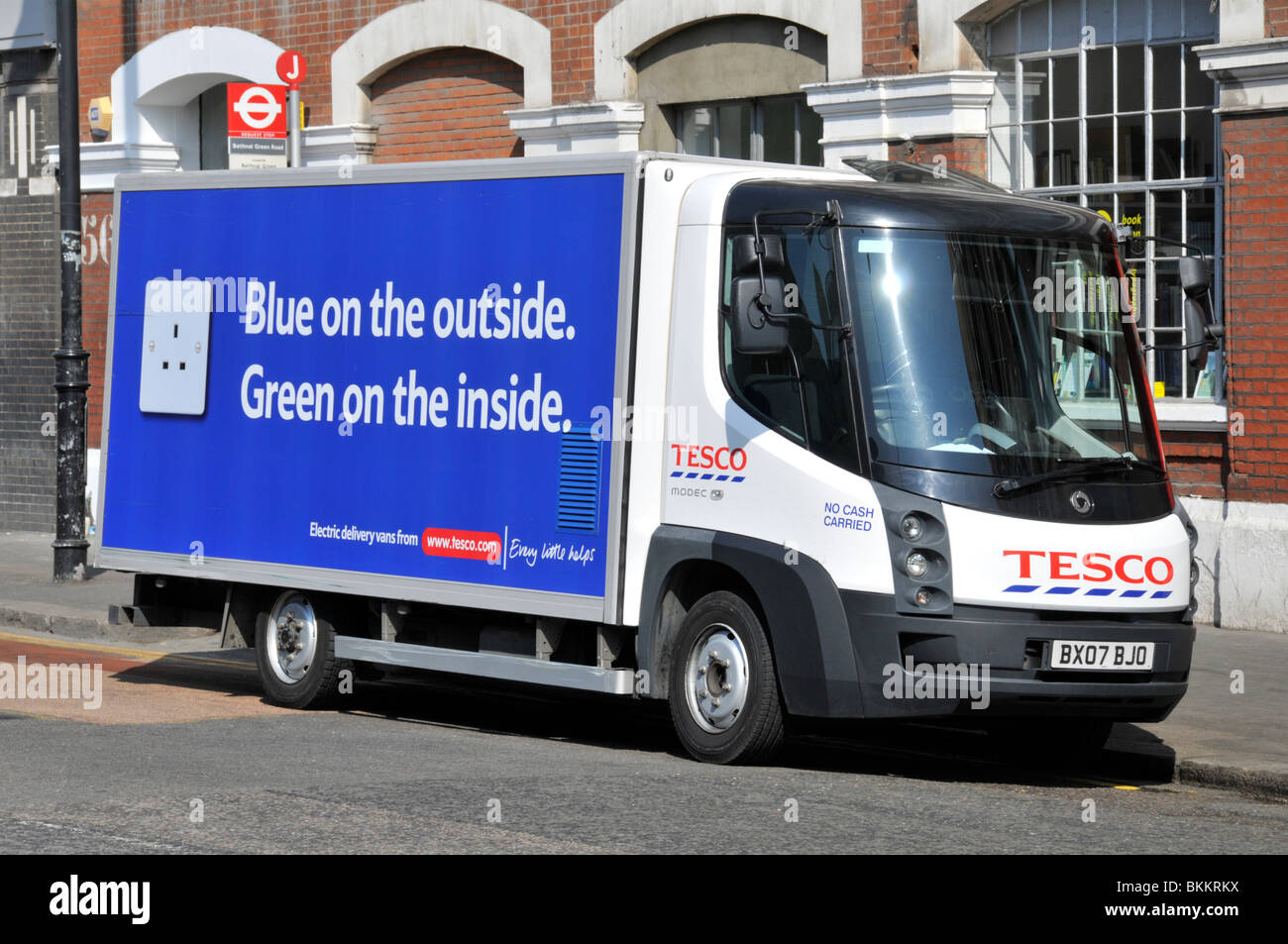 Tesco supermarket electric delivery van London England UK Stock Photo -  Alamy