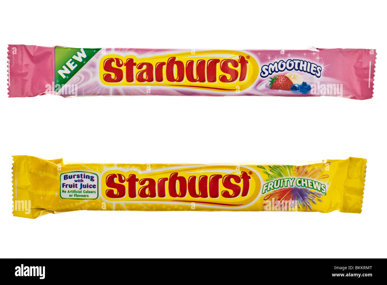 Two packs of starburst chews Stock Photo