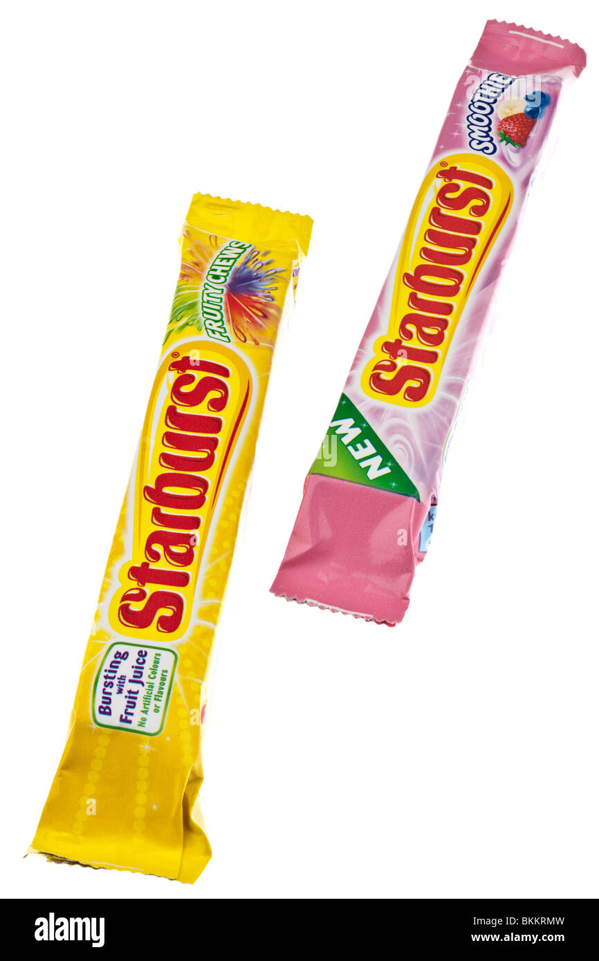 Two packs of starburst chews Stock Photo