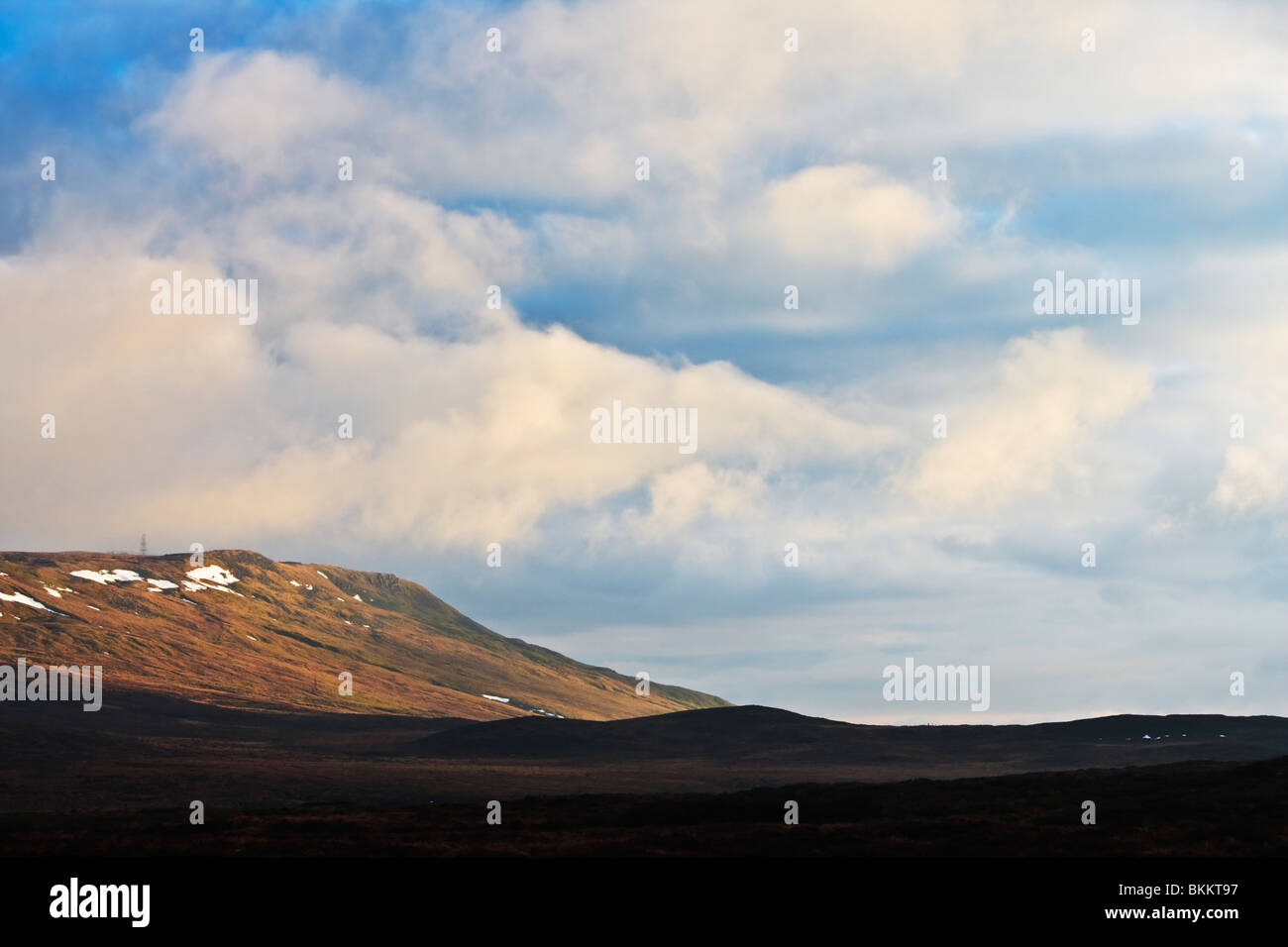 Stormy winter snow clouds over White Mountain in the Sperrins region of County Derry, Northern Ireland Stock Photo