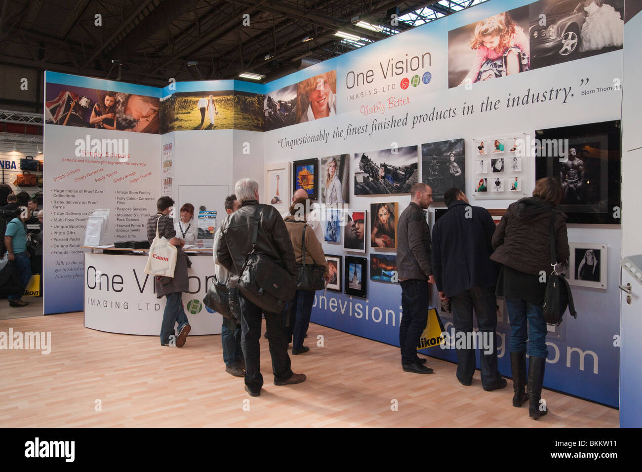 Focus on Imaging 2010 trade show UK - OneVision colour laboratory stand. Stock Photo