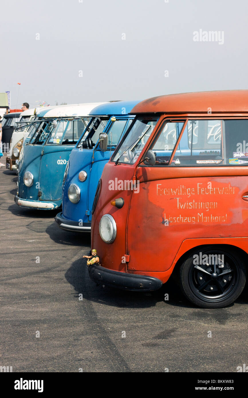 Row Of Volkswagen Rat Look Buses At The Big Bang Bus Show Santa Pod Raceway England Row Of Volkswagen Rat Look Buses At The Big Bang Bus Show Santa Pod Raceway England