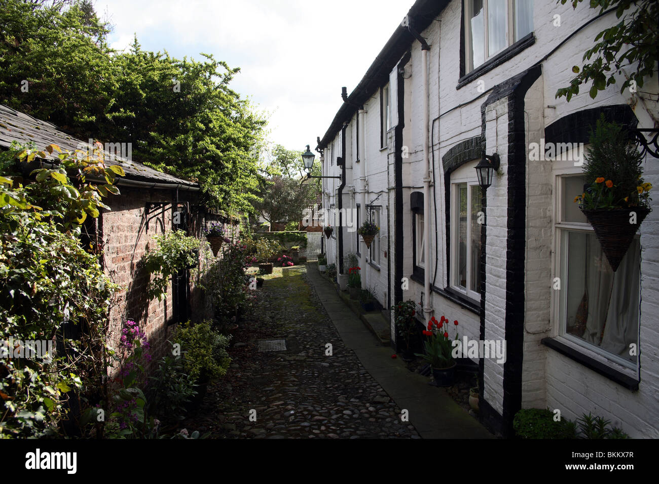 Traditional old houses in the town of Knutsford Cheshire UK Stock Photo