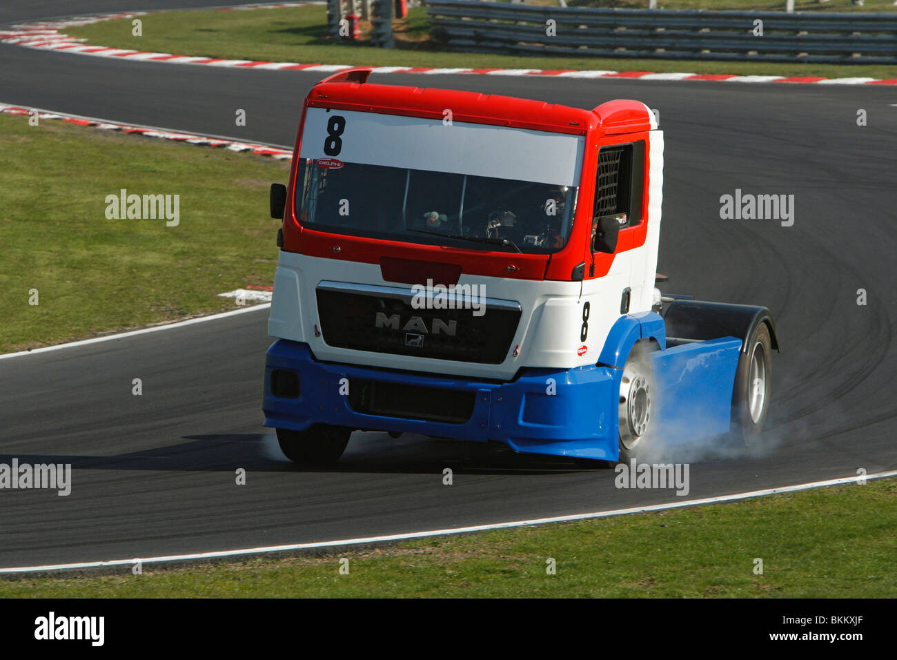 Stuart Oliver driving his MAN TGS 18-480 at Brands Hatch 2010 Stock Photo