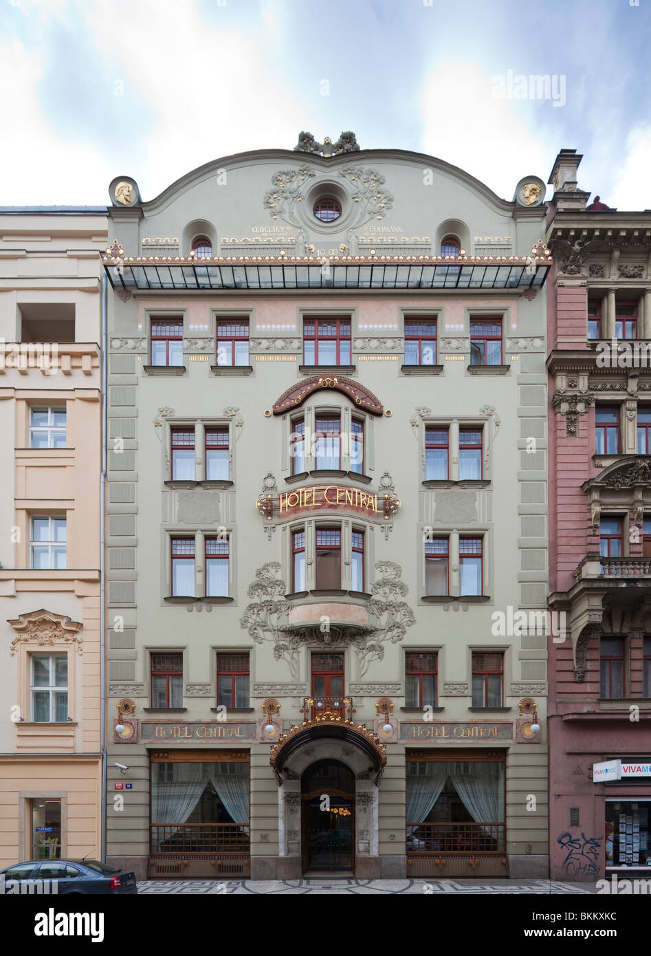 art nouveau style Central Hotel, Prague, Czech Republic Stock Photo - Alamy