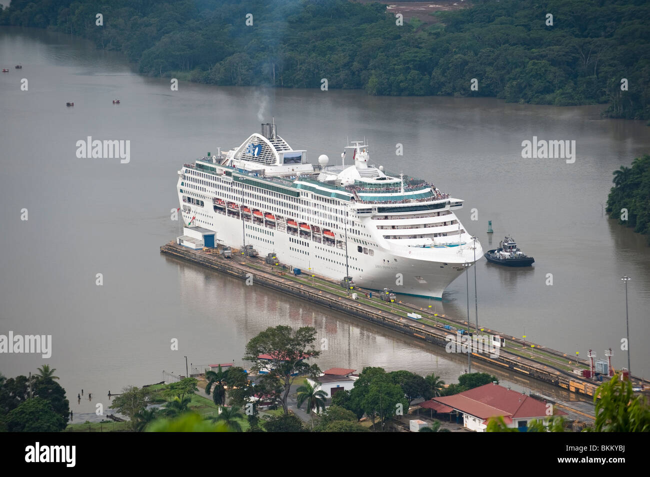 Luxury Cruise Ship Dawn Princess Entering Pedro Miguel Locks, Panama ...