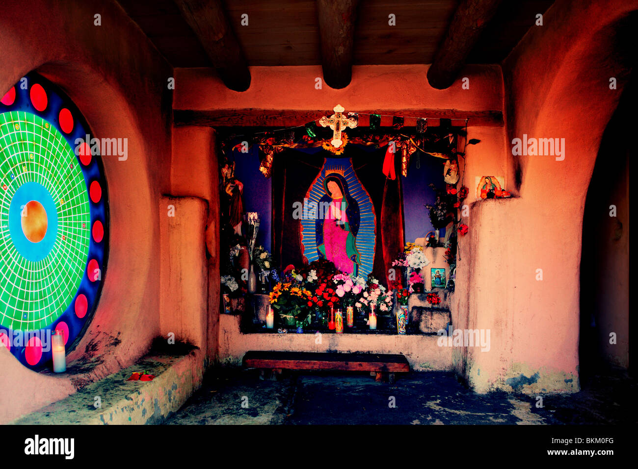 OUR LADY OF GUADALUPE CHAPEL IN OLD TOWN IN ALBUQUERQUE, NEW MEXICO