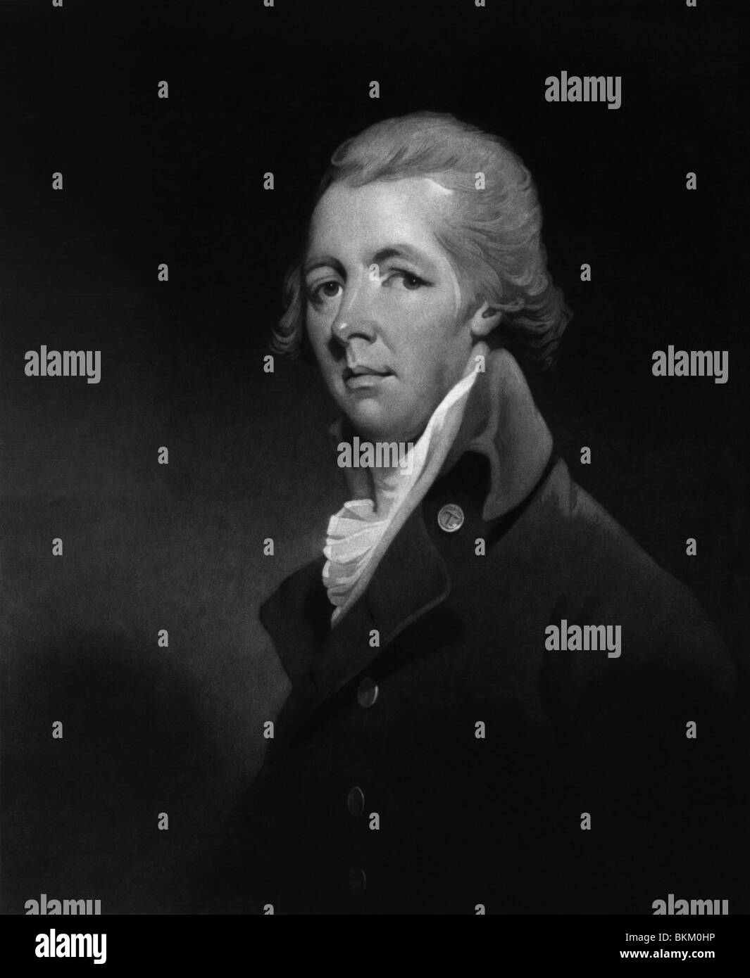 Vintage portrait print c1799 of William Pitt The Younger (1759 - 1806) - British Prime Minister 1783 - 1801 & 1804 - 1806. Stock Photo