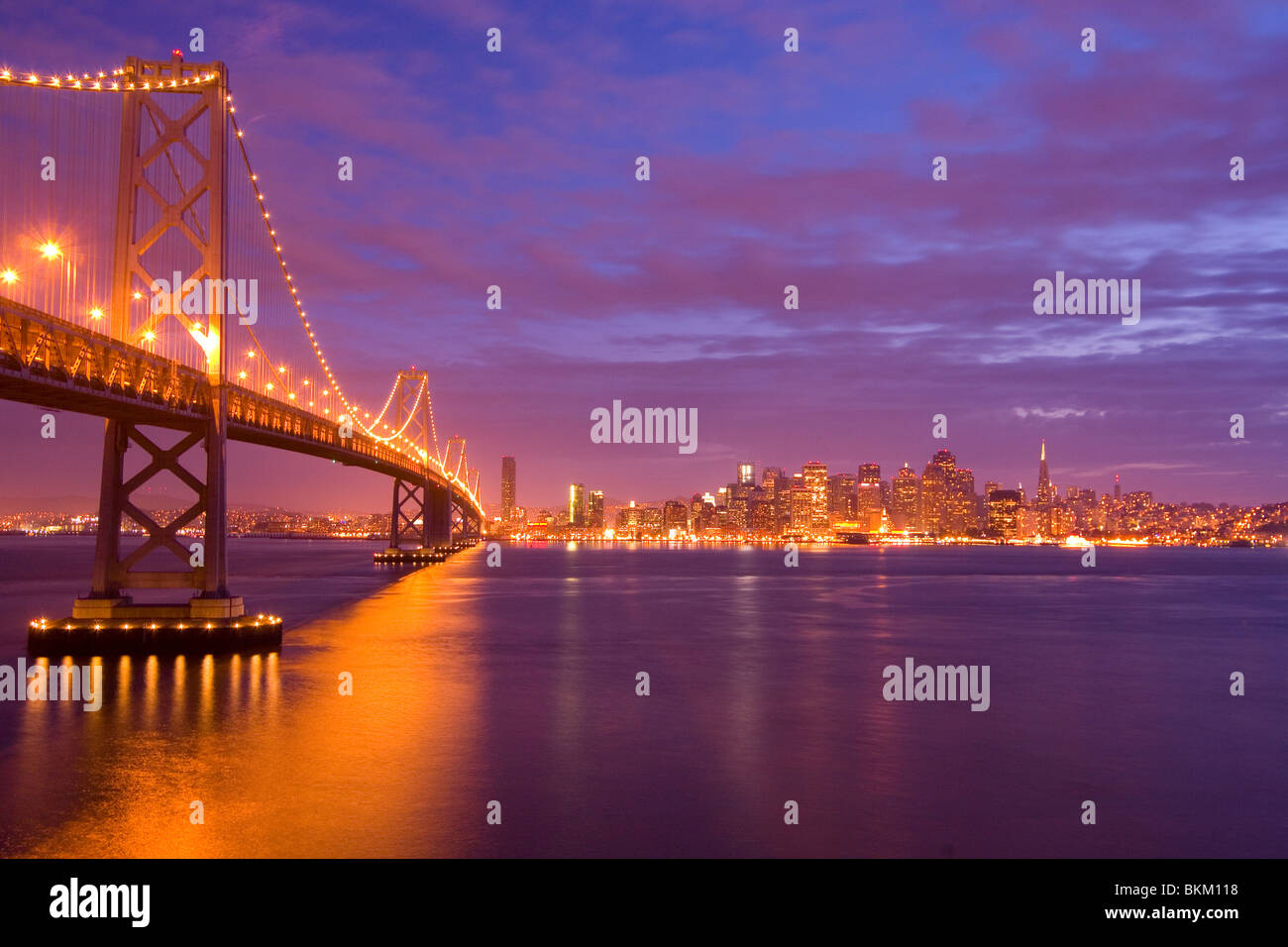The San Francisco-Oakland Bay Bridge in San Francisco, California Stock Photo