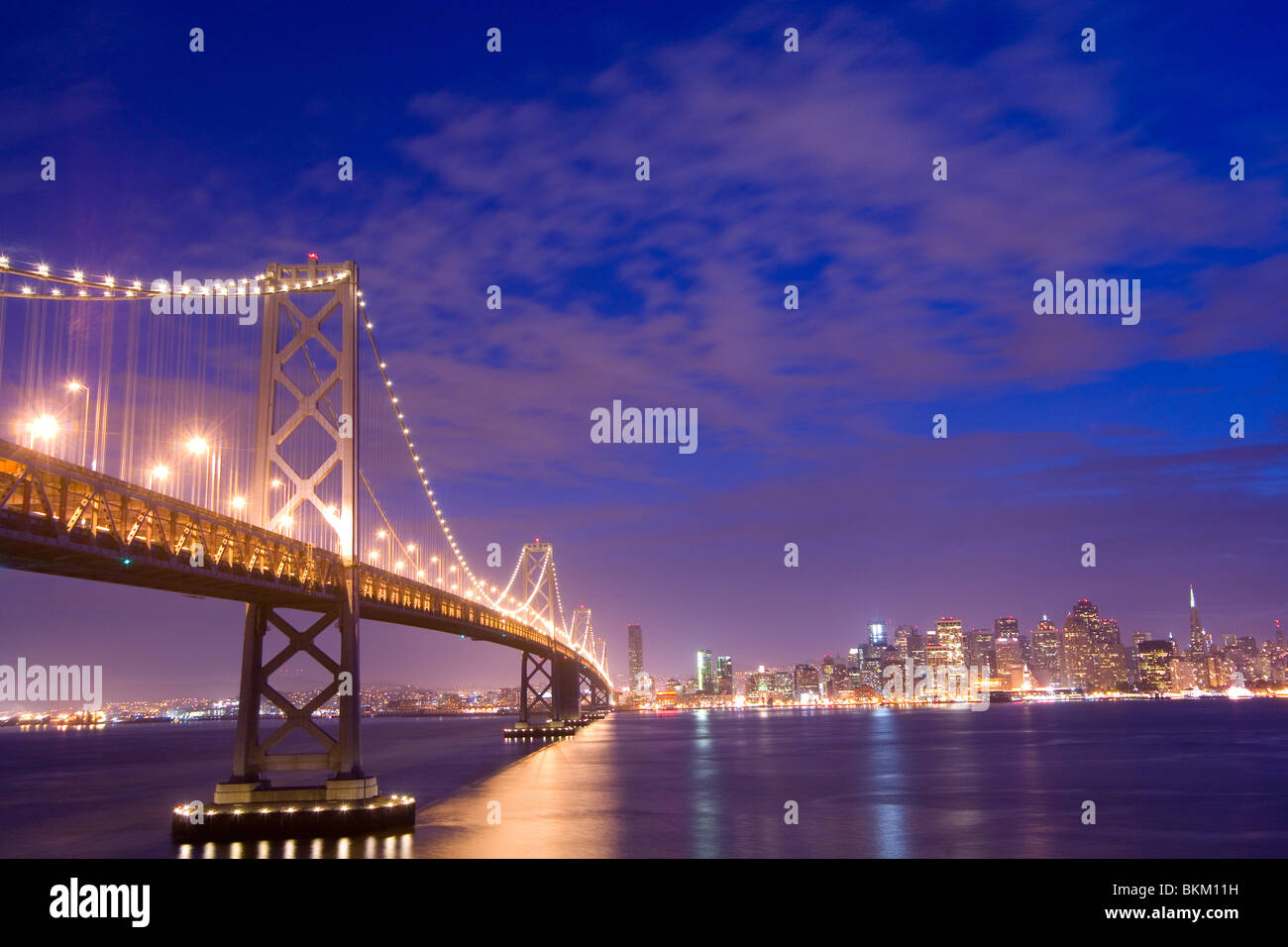 The San Francisco-Oakland Bay Bridge in San Francisco, California Stock Photo