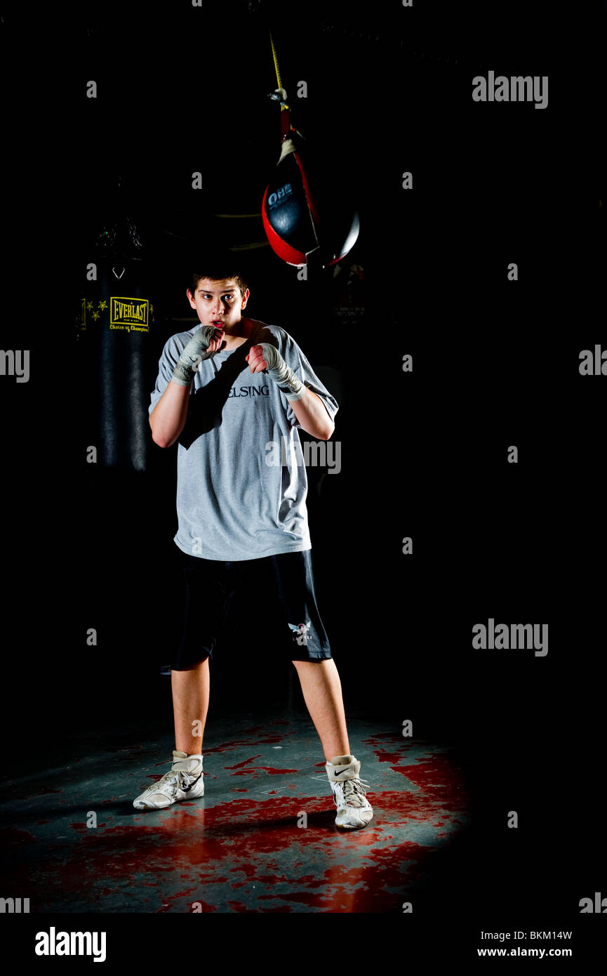 Boxer training at a boxing gym Stock Photo