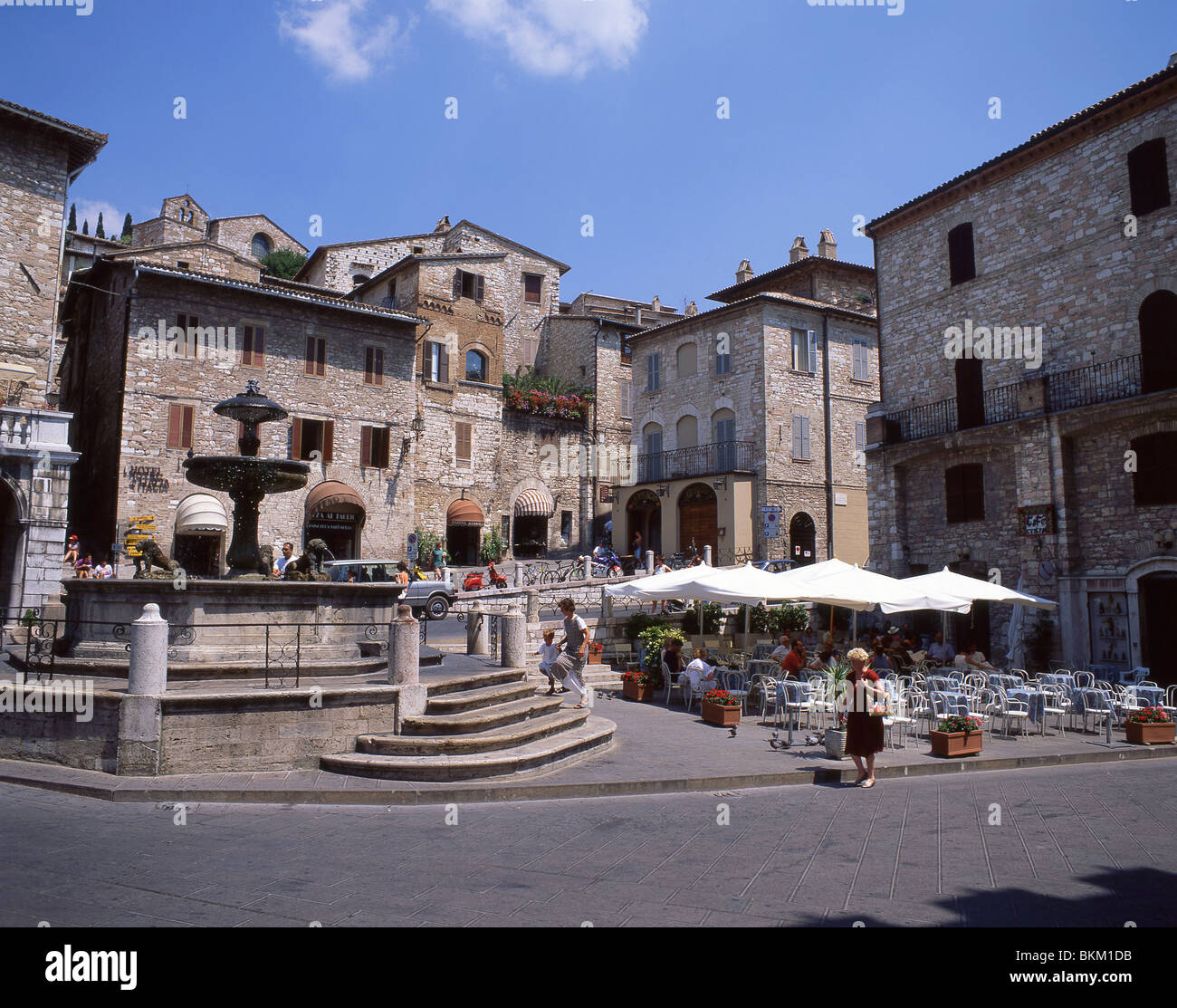 16th century Lion fountain, Piazza Del Comune, Assisi, Province of ...
