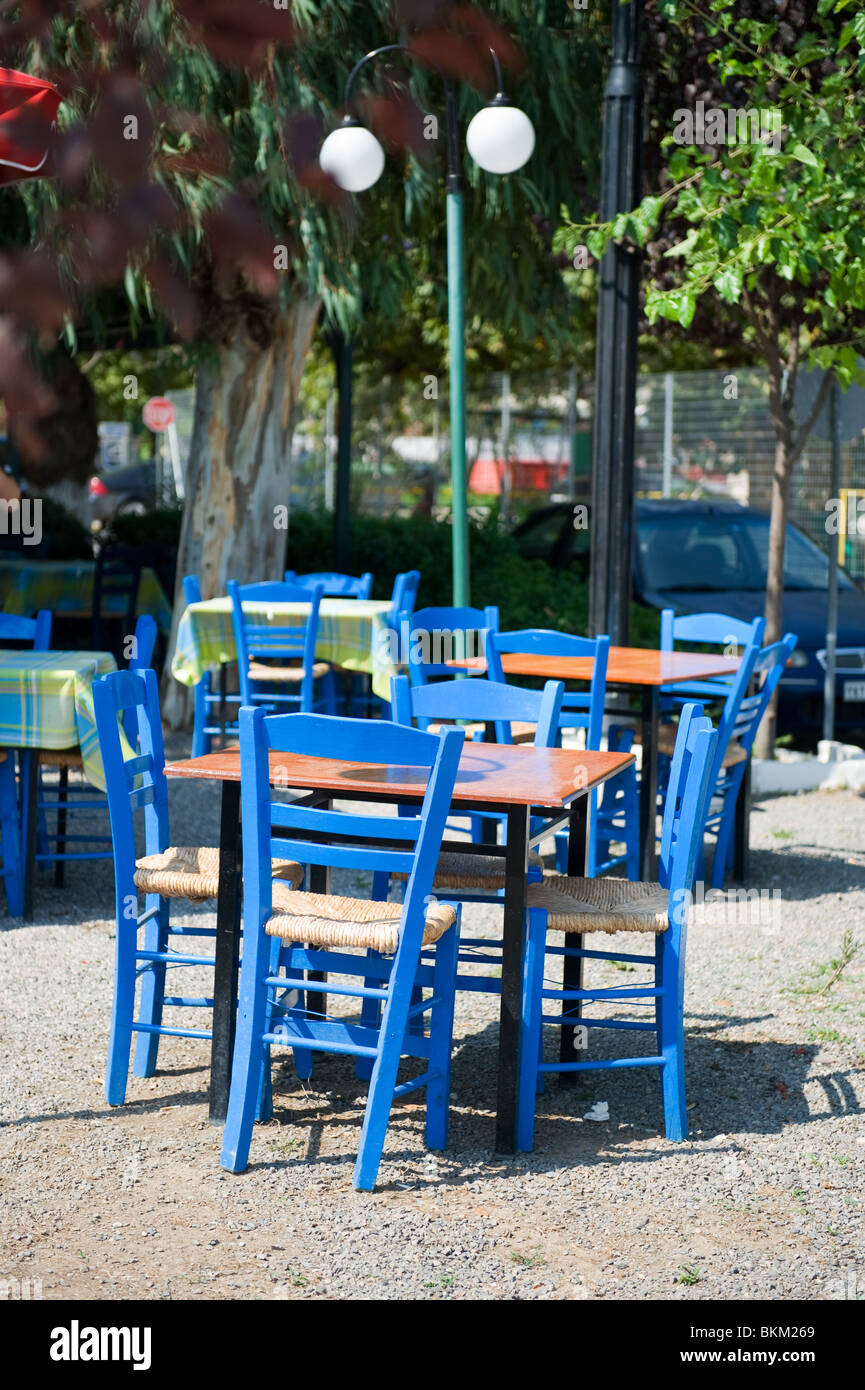 blue Greek furniture Stock Photo Alamy