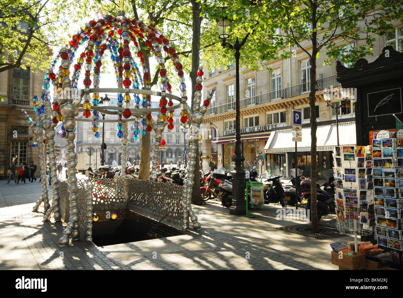 detail of Palais Royal metro entrance at Place Colette Paris France Stock Photo