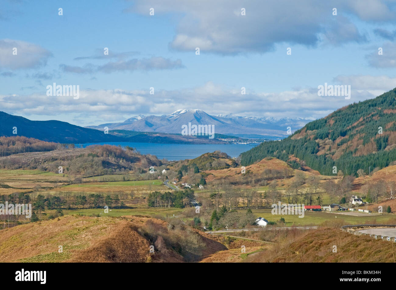 View over Loch Alsh from nr Auchtertyre by Balmacara Highland Scotland Stock Photo