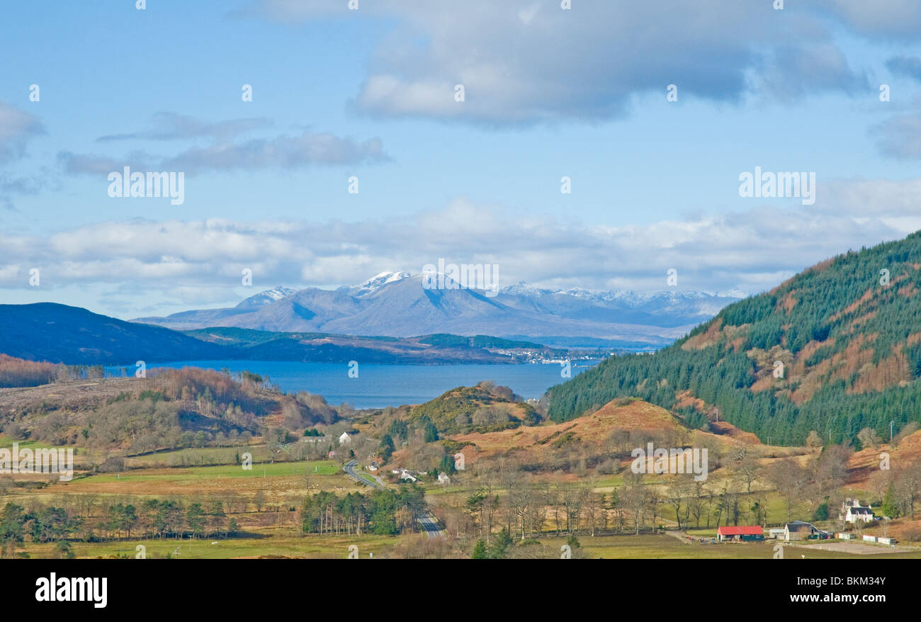 View over Loch Alsh from nr Auchtertyre by Balmacara Highland Scotland Stock Photo