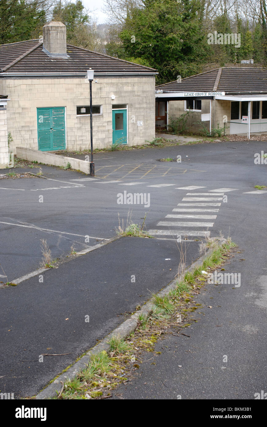 Disused closed primary school exterior Stock Photo
