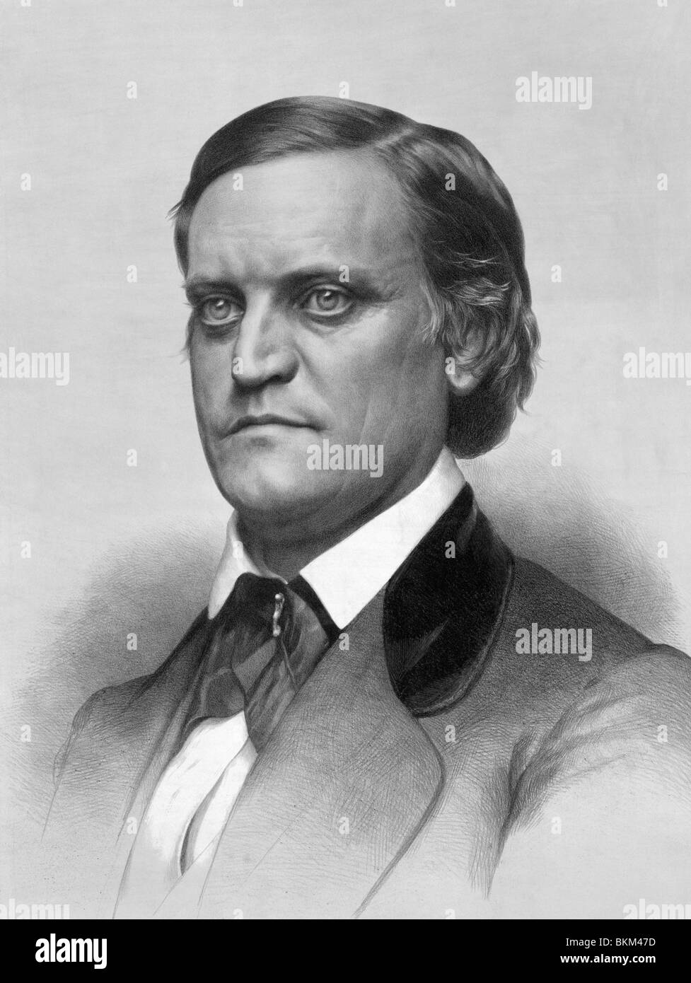 Vintage portrait print c1860 of John C Breckinridge (1821 - 1875) - the 14th and youngest ever US Vice President (1857 - 1861). Stock Photo