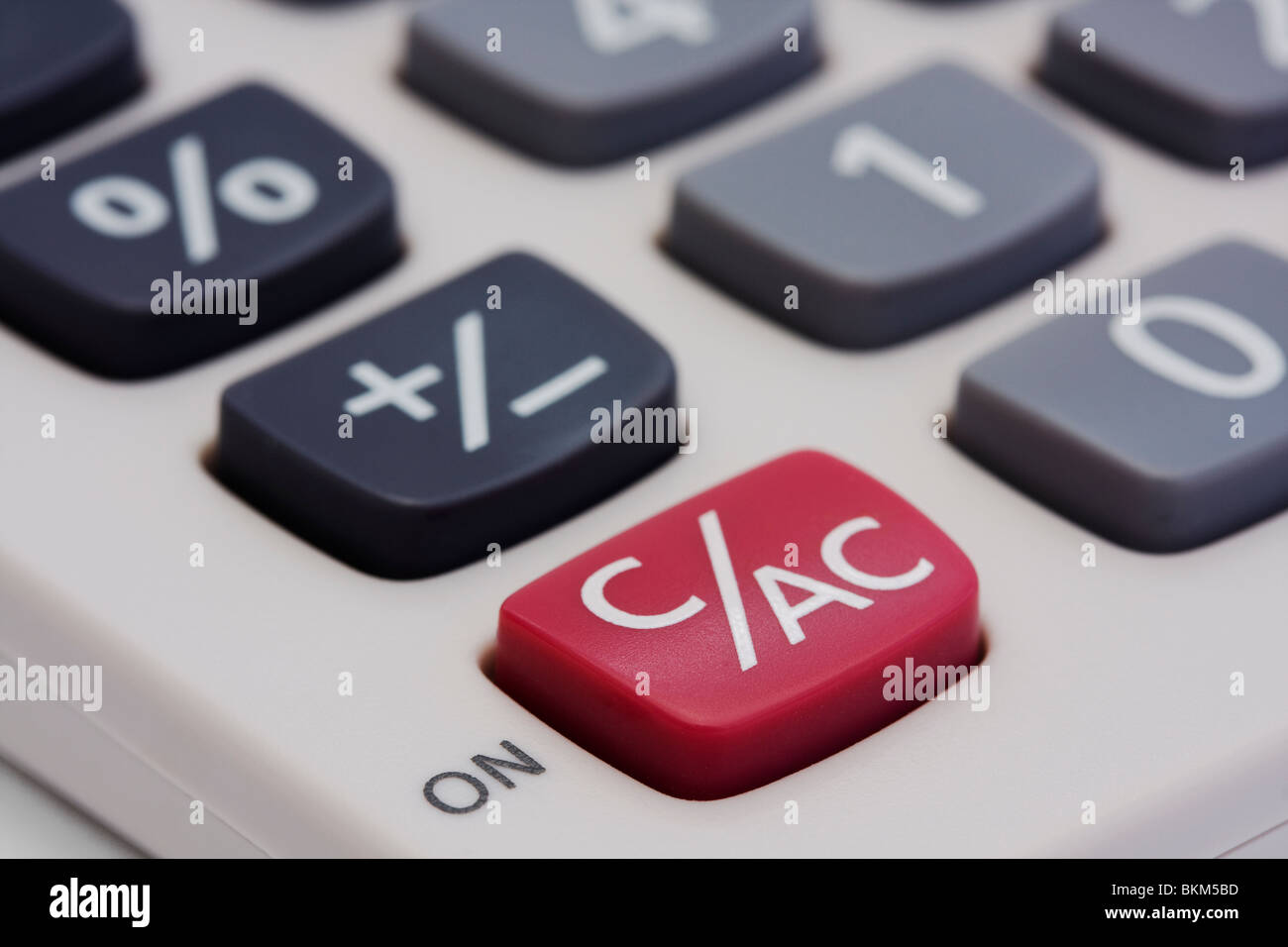 macro of a calculator on white Stock Photo