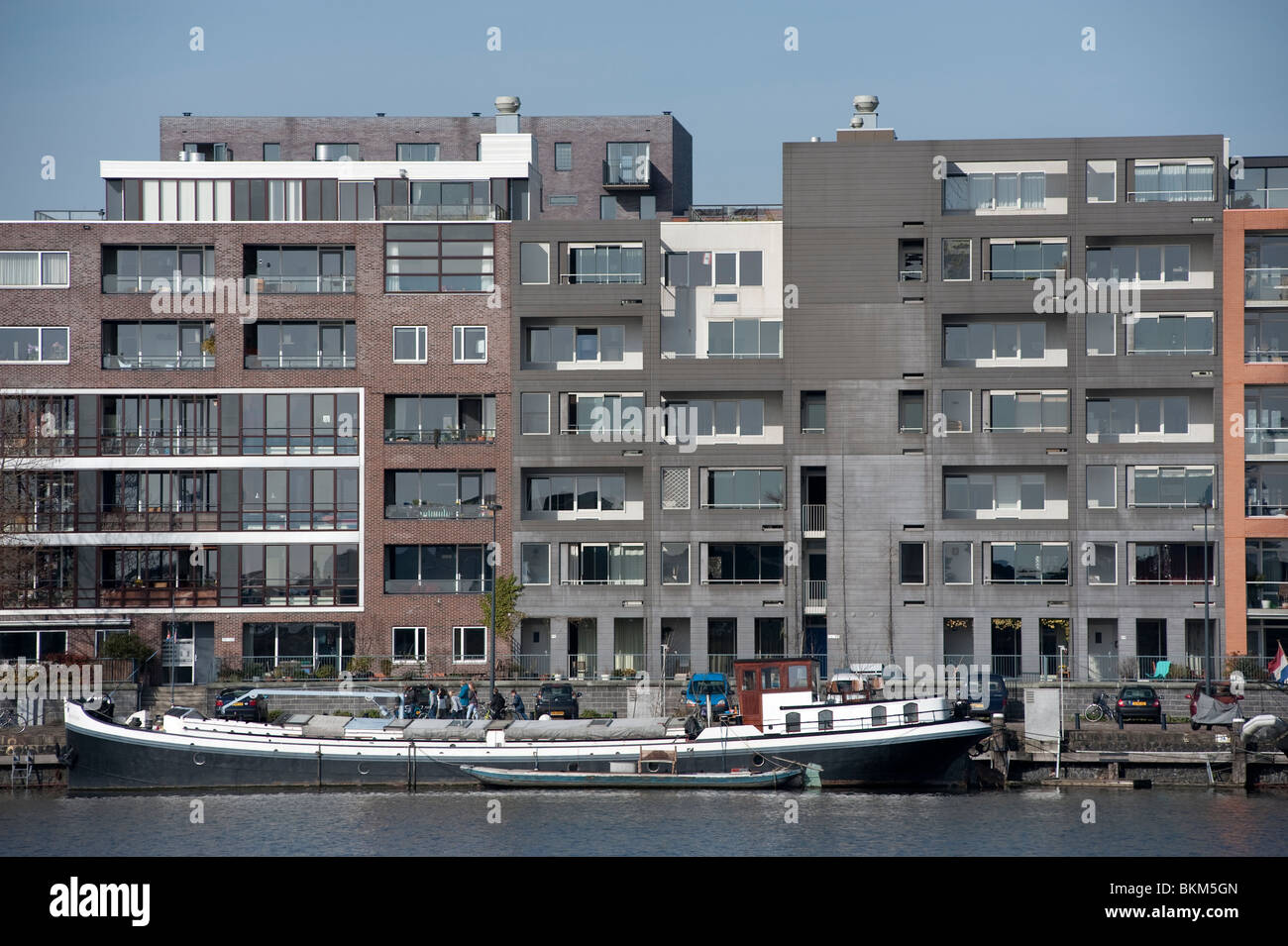 Modern apartment buildings in Java Island district of Amsterdam The Netherlands Stock Photo