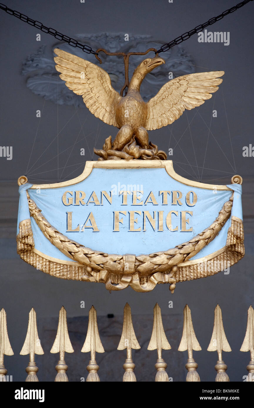 Exterior of famous Gran Teatro La Fenice opera house in Venice Italy Stock Photo