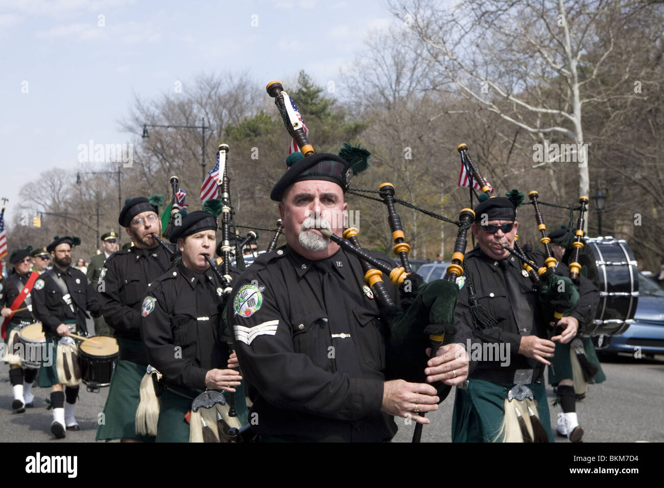 Brooklyn Irish American Day Parade takes place close to Saint Patrick's Day each year in Park Slope, Brooklyn, NY Stock Photo