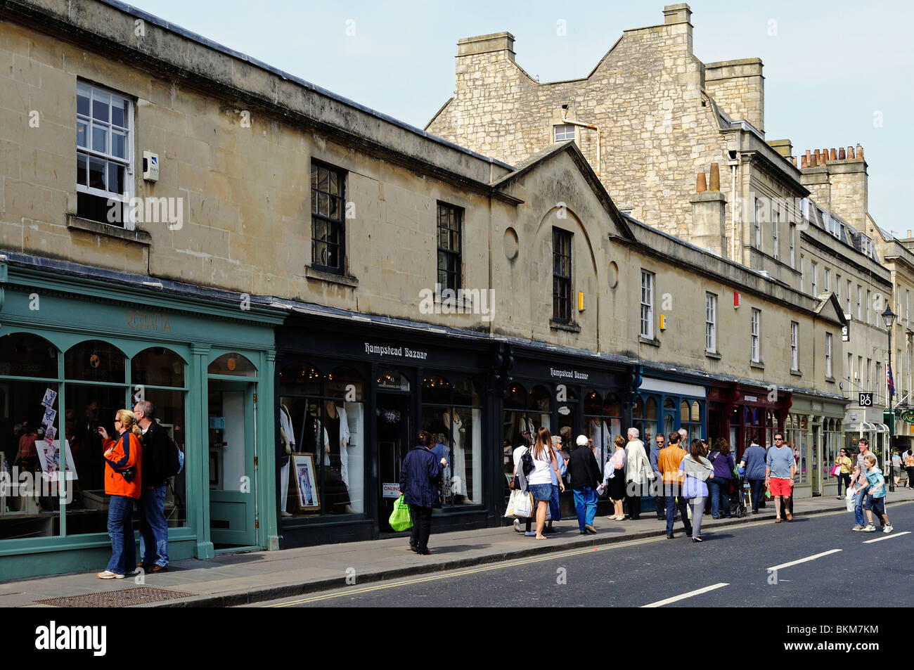 shops on pulteney bridge in bath, england, uk Stock Photo