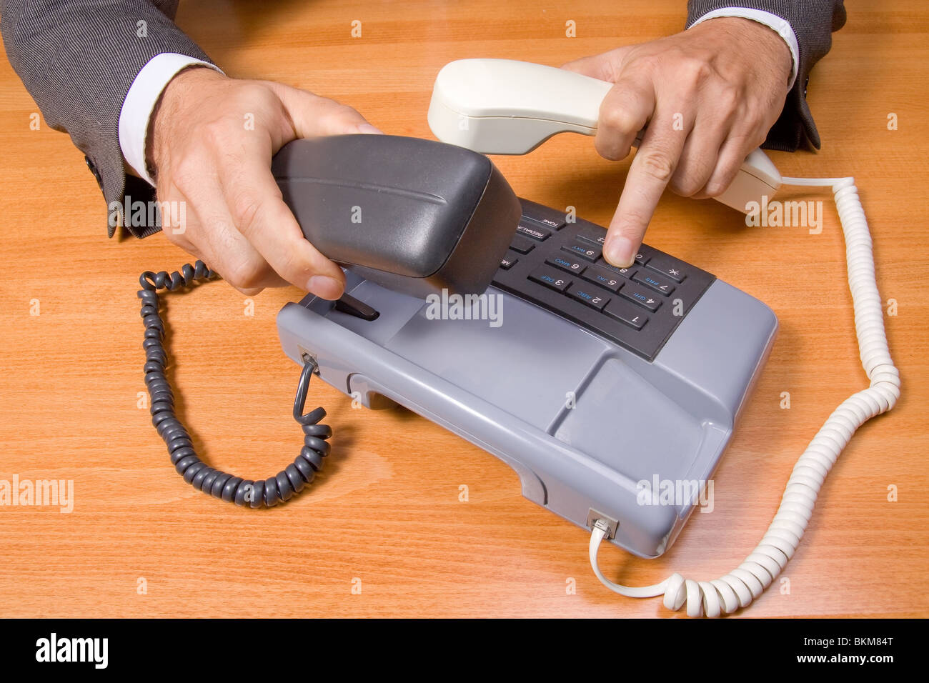 telephone receiver in hand Stock Photo Alamy