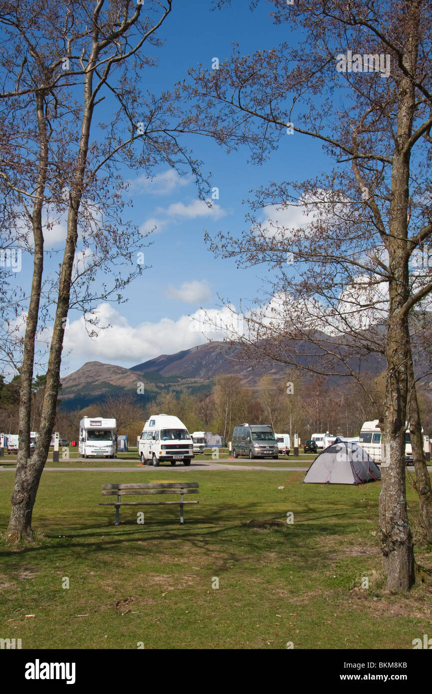 Caravan site camp camping keswick hires stock photography and images
