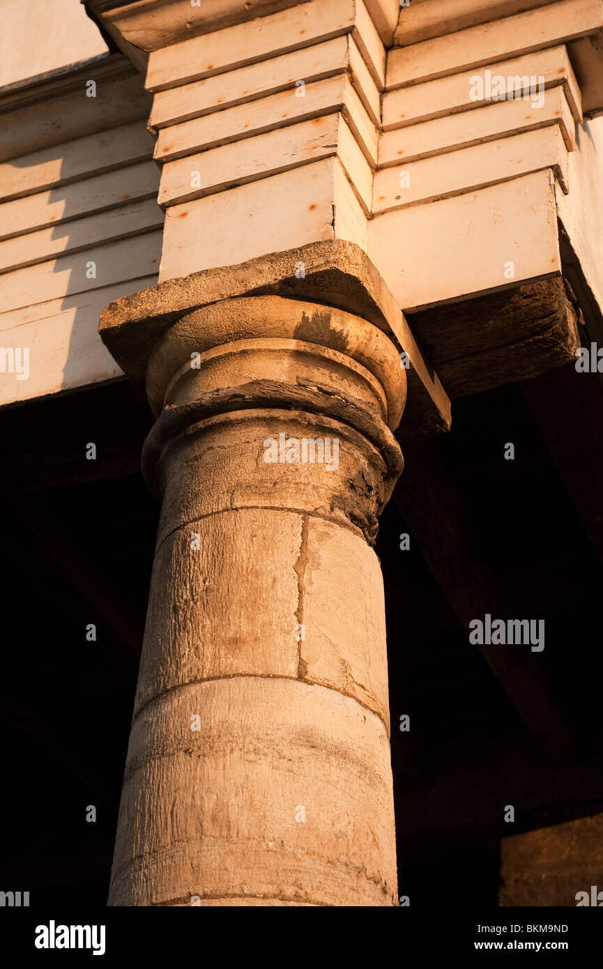Stone pillar on Walmgate York UK Stock Photo