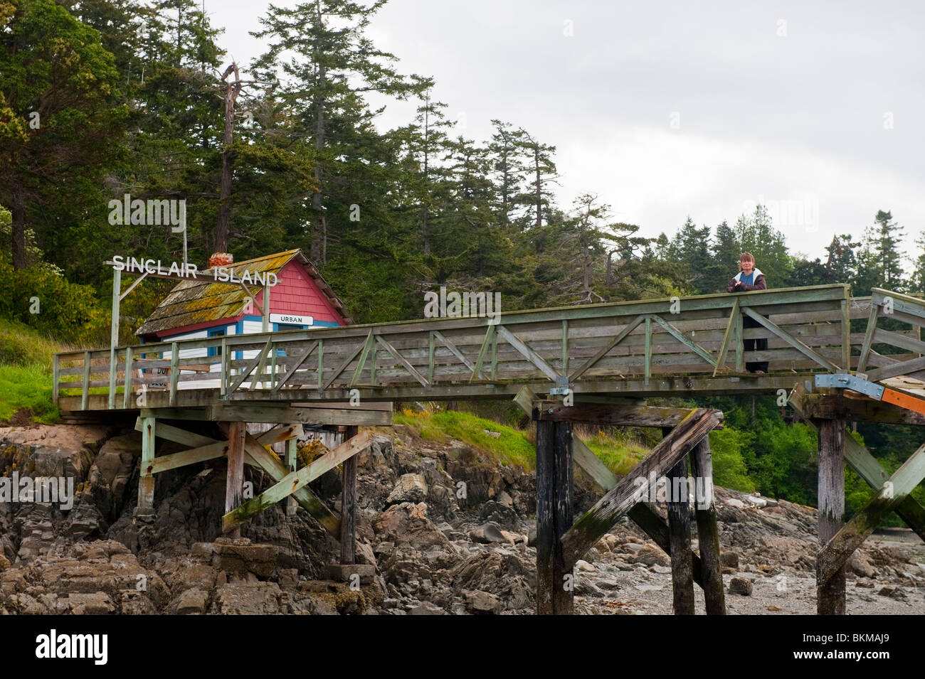On Sinclair Island, in the Pacific Northwest, a passenger awaits the