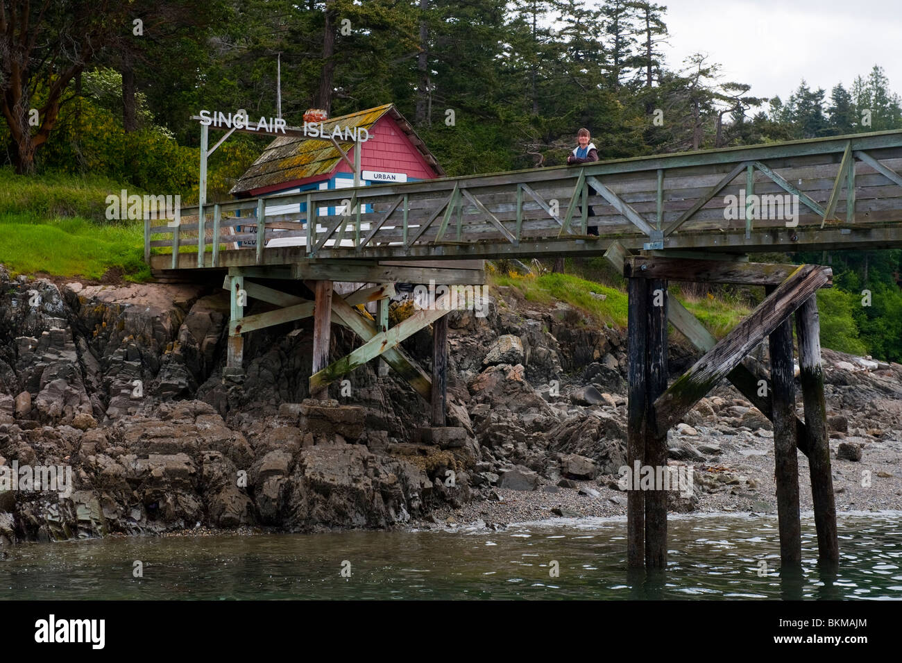 On Sinclair Island, in the Pacific Northwest, a passenger awaits the