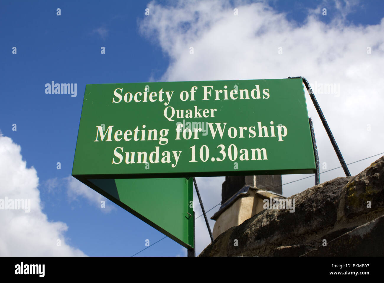Society of Friends Meeting House Sign, Skipton, North Yorkshire, England Stock Photo
