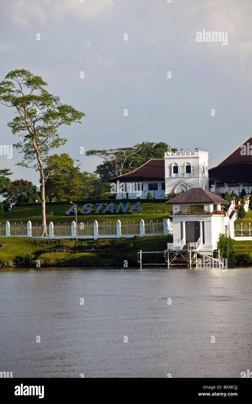 The Astana (Palace) built by Charles Brooke in 1870 and now the Governor's Residence. Kuching, Sarawak, Borneo, Malaysia. Stock Photo