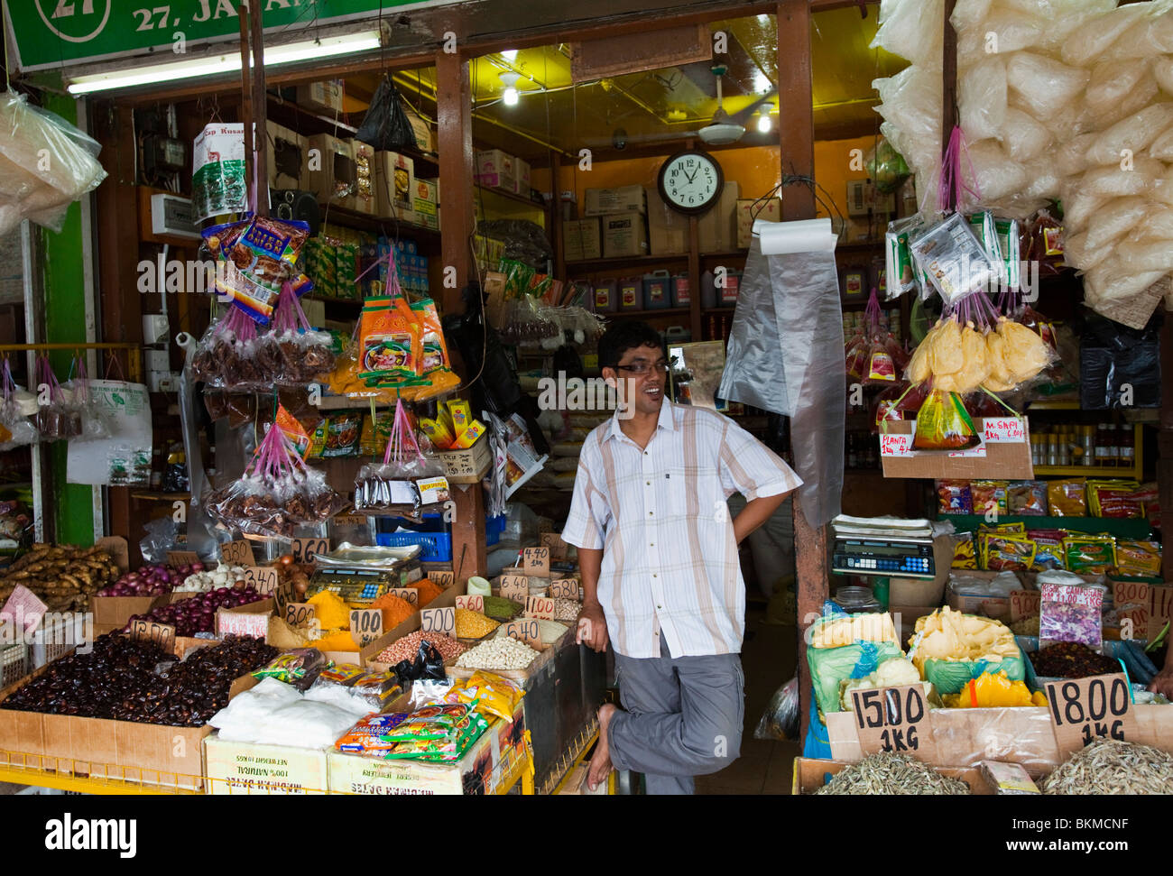 Spice vendor on Jalan Gambier. Kuching, Sarawak, Borneo, Malaysia. vendor on Jalan Gambier