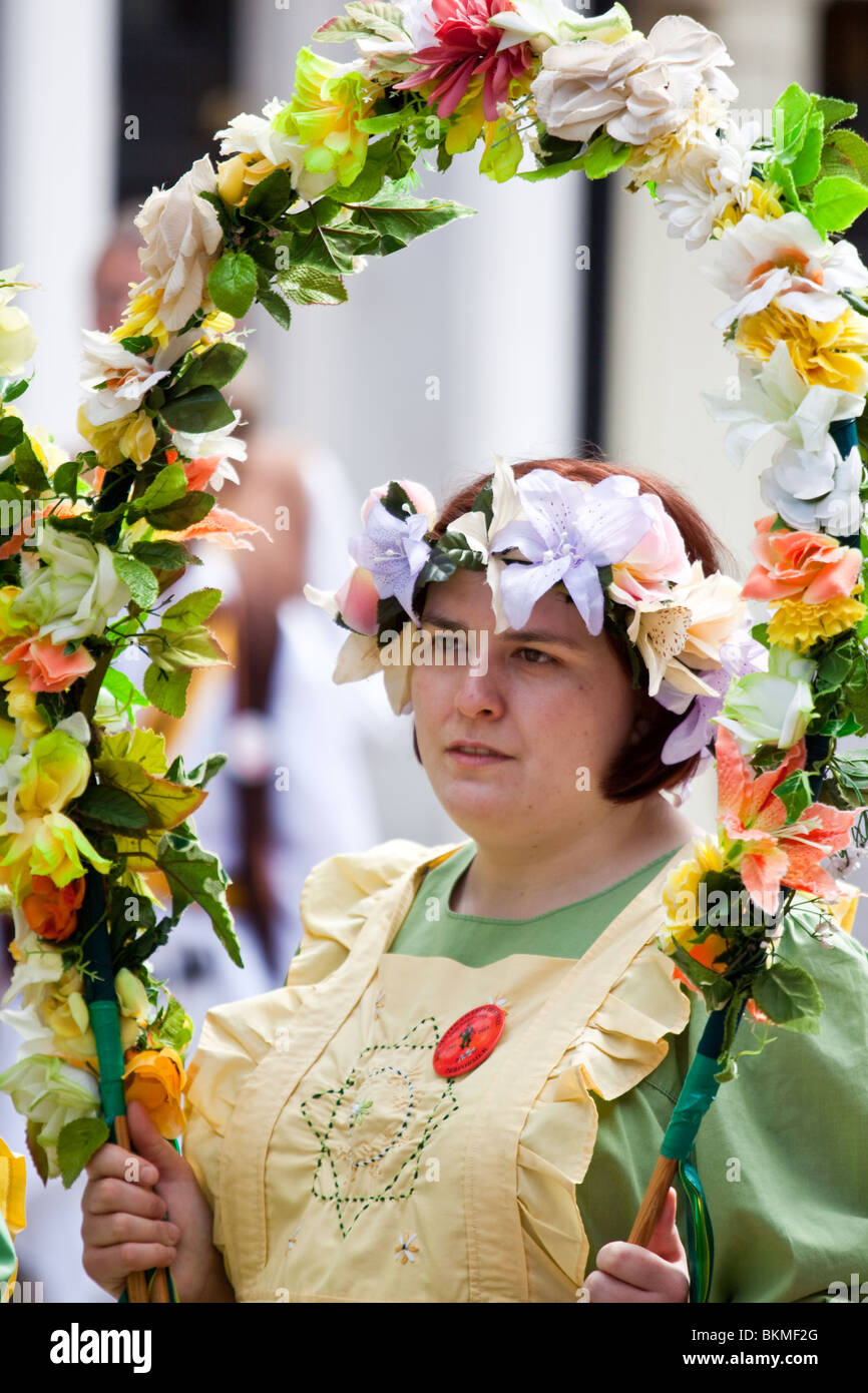 Mayday Maiden at Sweeps Festival Rochester Kent Stock Photo