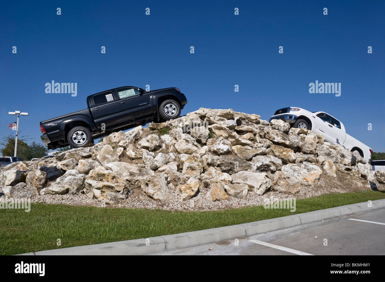 truck mountain of rocks at a Toyota dealership in Gainesville Florida