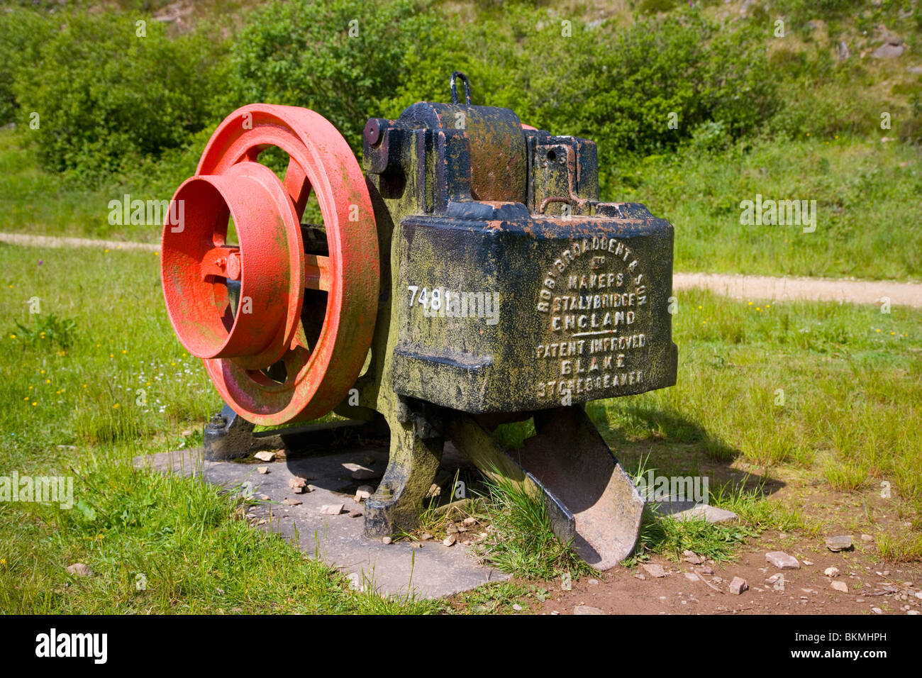 Disused  machinery in Teggs Nose Quarry at Teggs Nose Country Park,Macclesfield,Cheshire,England,Uk. Stock Photo
