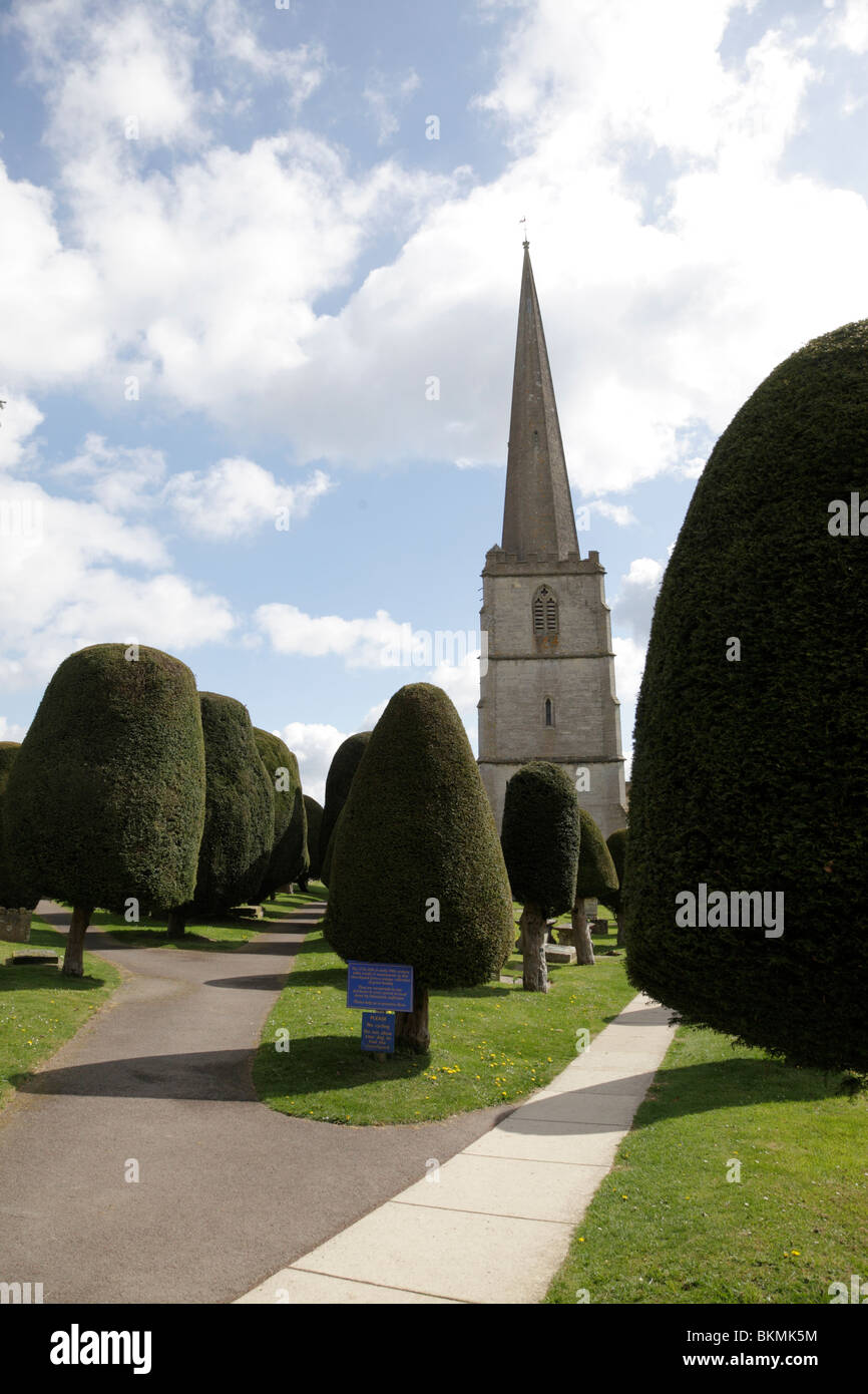 parish churchyard of st mary painswick stroud gloucestershire Stock Photo