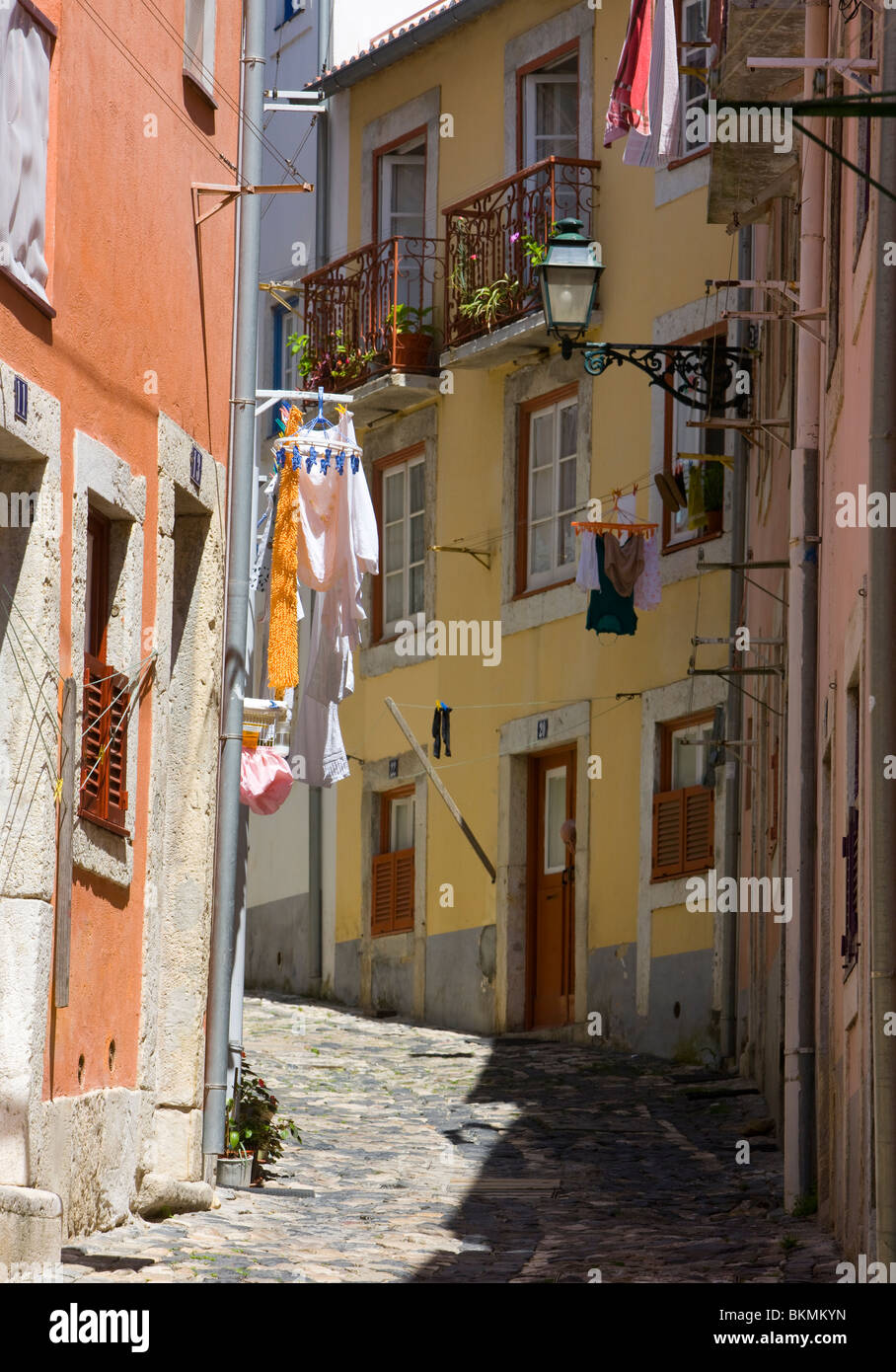 Portugal, Lisbon, typical small street in the Alfama district Stock Photo